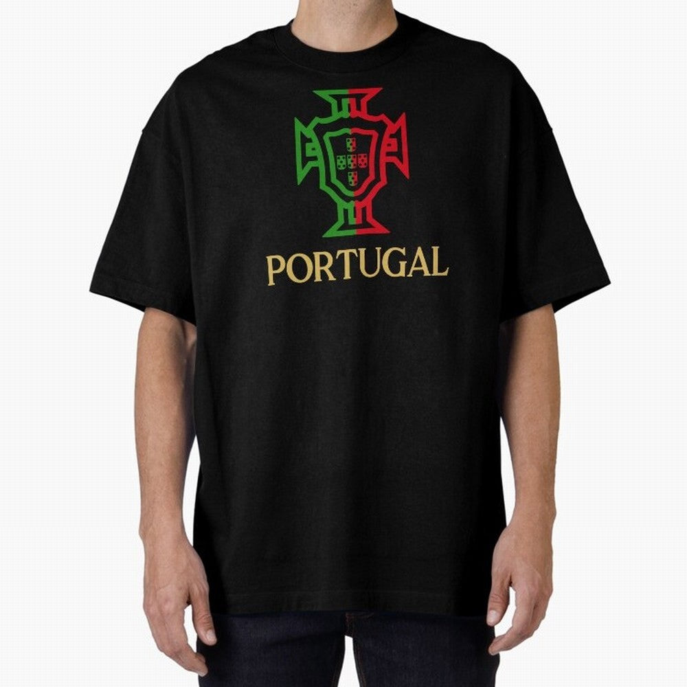 Portugal Tuga Gold Oversized T-Shirt Honor Champions and Dreams in FIFA World Cup 2026 Made for Haaland and Mbappe, England, France and Netherlands Energy, Football Festival Excitement, Trophy Ambitions, Country Rivalries and Star Player Buzz;