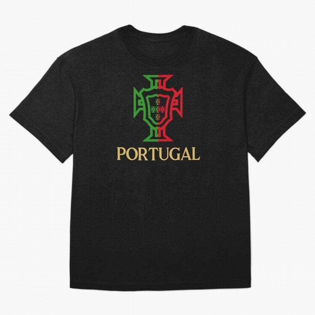 Portugal Tuga Gold Oversized T-Shirt Honor Champions and Dreams in FIFA World Cup 2026 Made for Haaland and Mbappe, England, France and Netherlands Energy, Football Festival Excitement, Trophy Ambitions, Country Rivalries and Star Player Buzz;