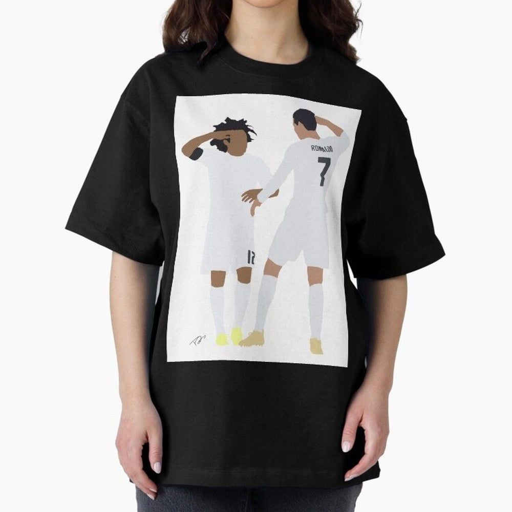 Ronaldo & Marcelo Oversized T-Shirt Show Your Love for FIFA World Cup 2026 USA Canada Mexico with CR7 and Messi, England, France and Netherlands Energy, Soccer Culture, Superstar Moments, National Team Dreams and Competitive Fire; Built for