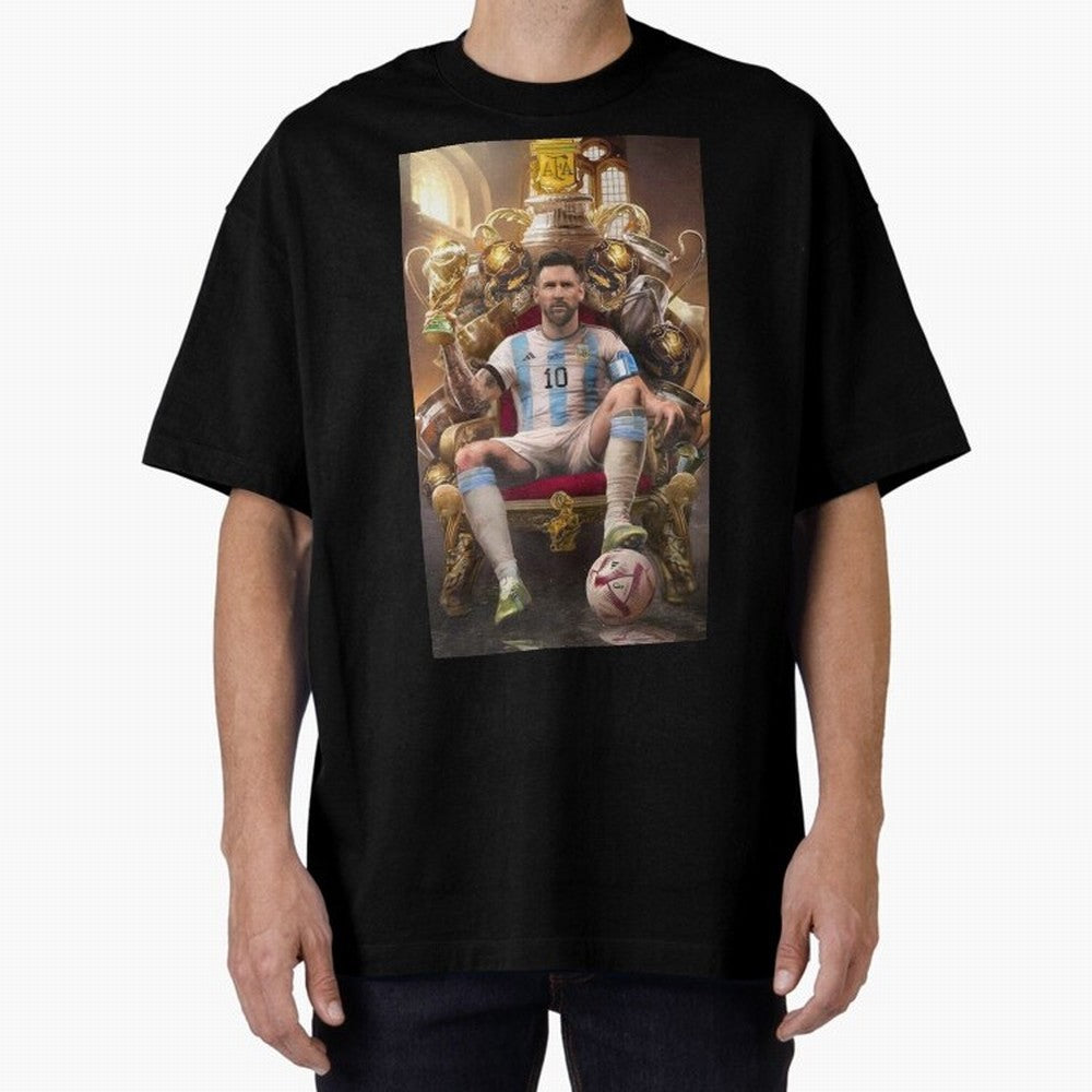 Lionel Messi Oversized T-Shirt Remember Iconic Moments from FIFA World Cup 2026 USA Canada Mexico for Fans of Haaland and France and Portugal, Bringing Fan Favorite Moments, National Team Passion, Big Match Drama and Soccer History; Ideal for Fans