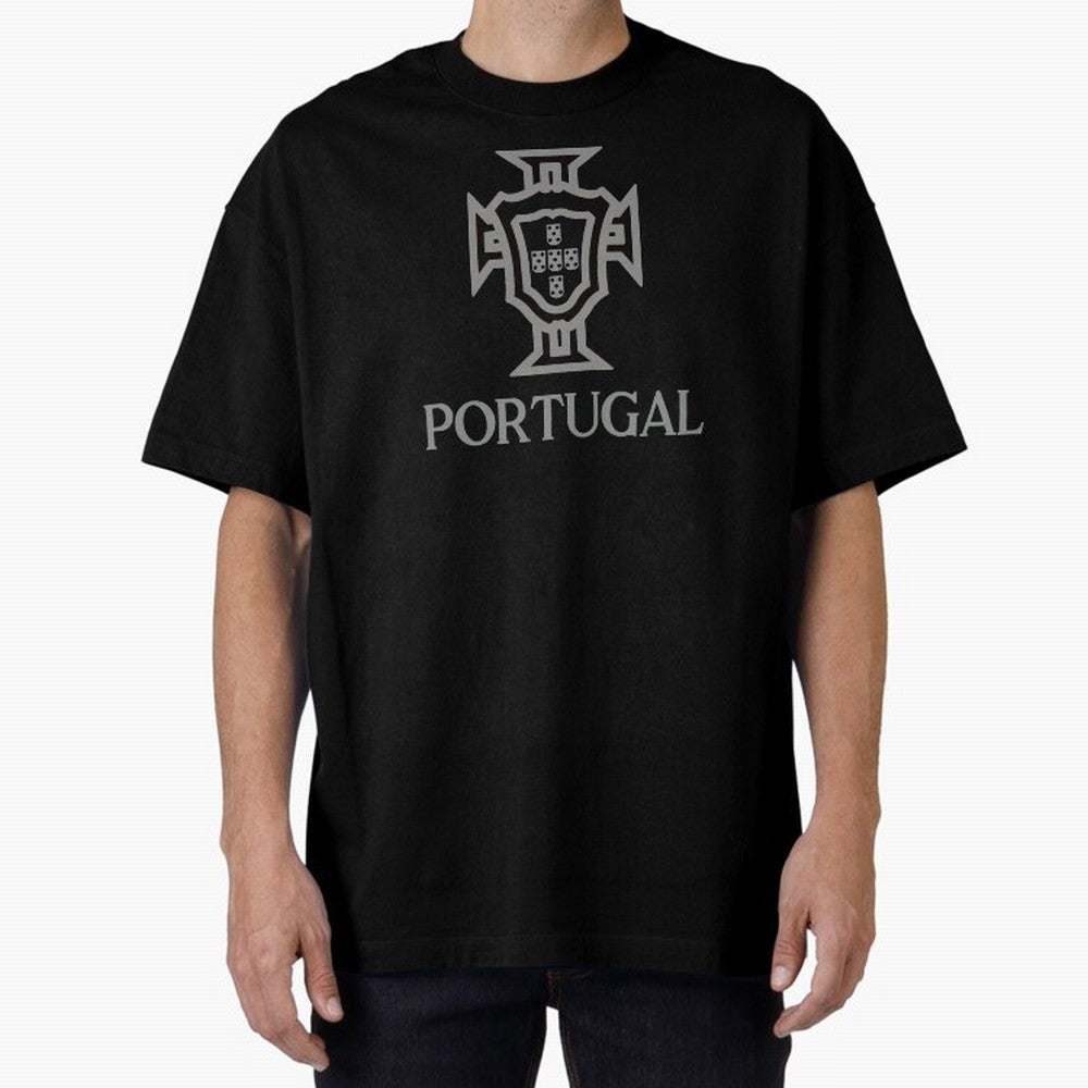 Portugal Grey 2 Oversized T-Shirt Bring Bold Fan Energy to Global Football Passion for FIFA World Cup 2026 Group Stage, Inspired by Messi, Neymar and Mbappe, Argentina and Brazil, Sports Nostalgia, International Competition, Famous Players and
