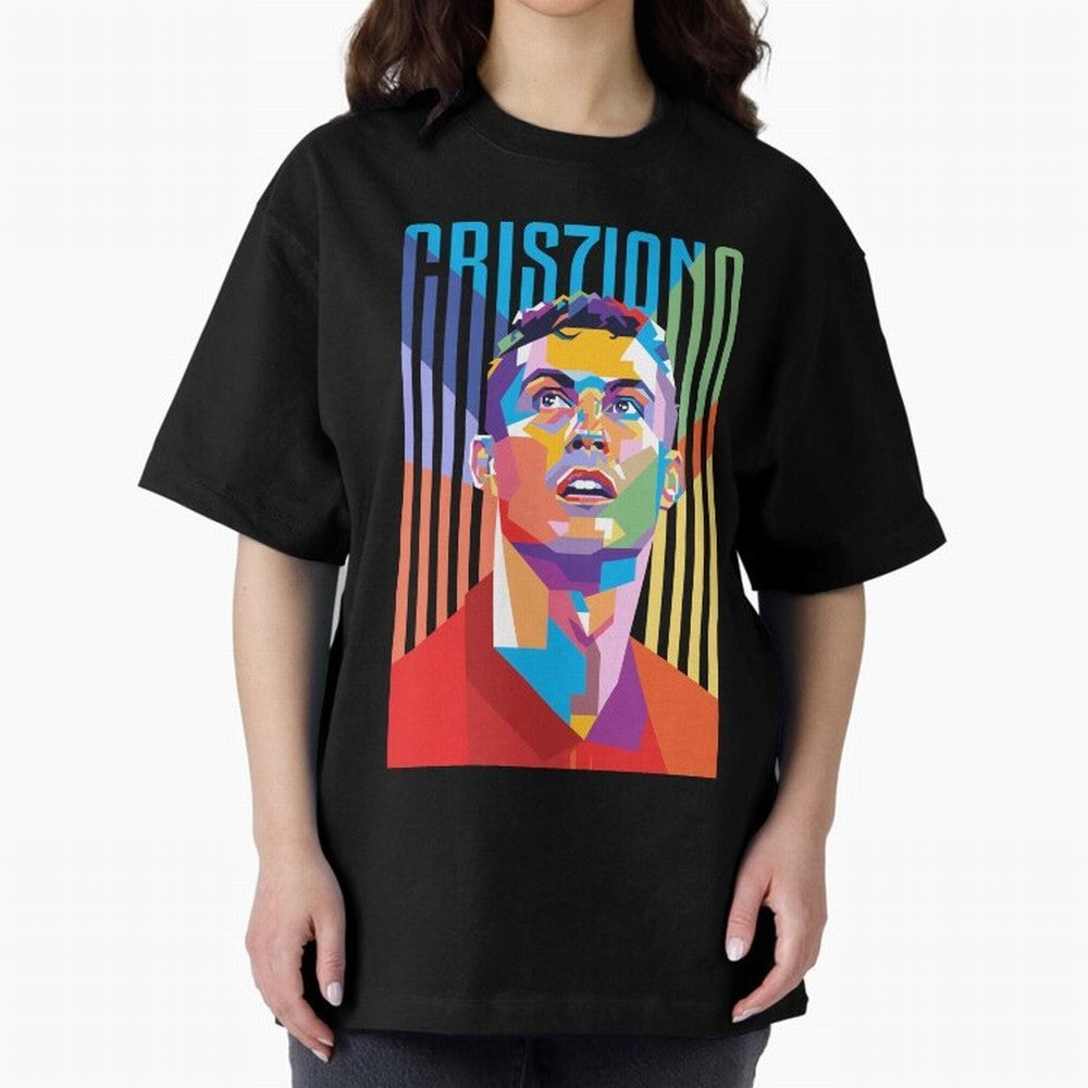CR7 Pop Art Oversized T-Shirt Carry FIFA World Cup 2026 Group Stage Spirit, Featuring Argentina, France and Brazil, Mbappe, Fan Favorite Moments, National Team Passion, Big Match Drama and Soccer History; Ideal for Football Dads, Football Moms,
