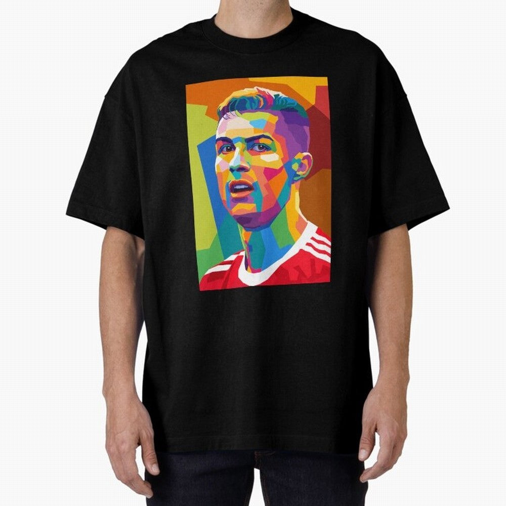 Cristiano Ronaldo Wpap Pop Art Oversized T-Shirt Carry the Dream of FIFA World Cup 2026 Spirit, Inspired by France, CR7, Football History, Final Match Energy, Crowd Noise and Once in a Lifetime Moments; Ideal for Fans Who Follow Messi, Cristiano