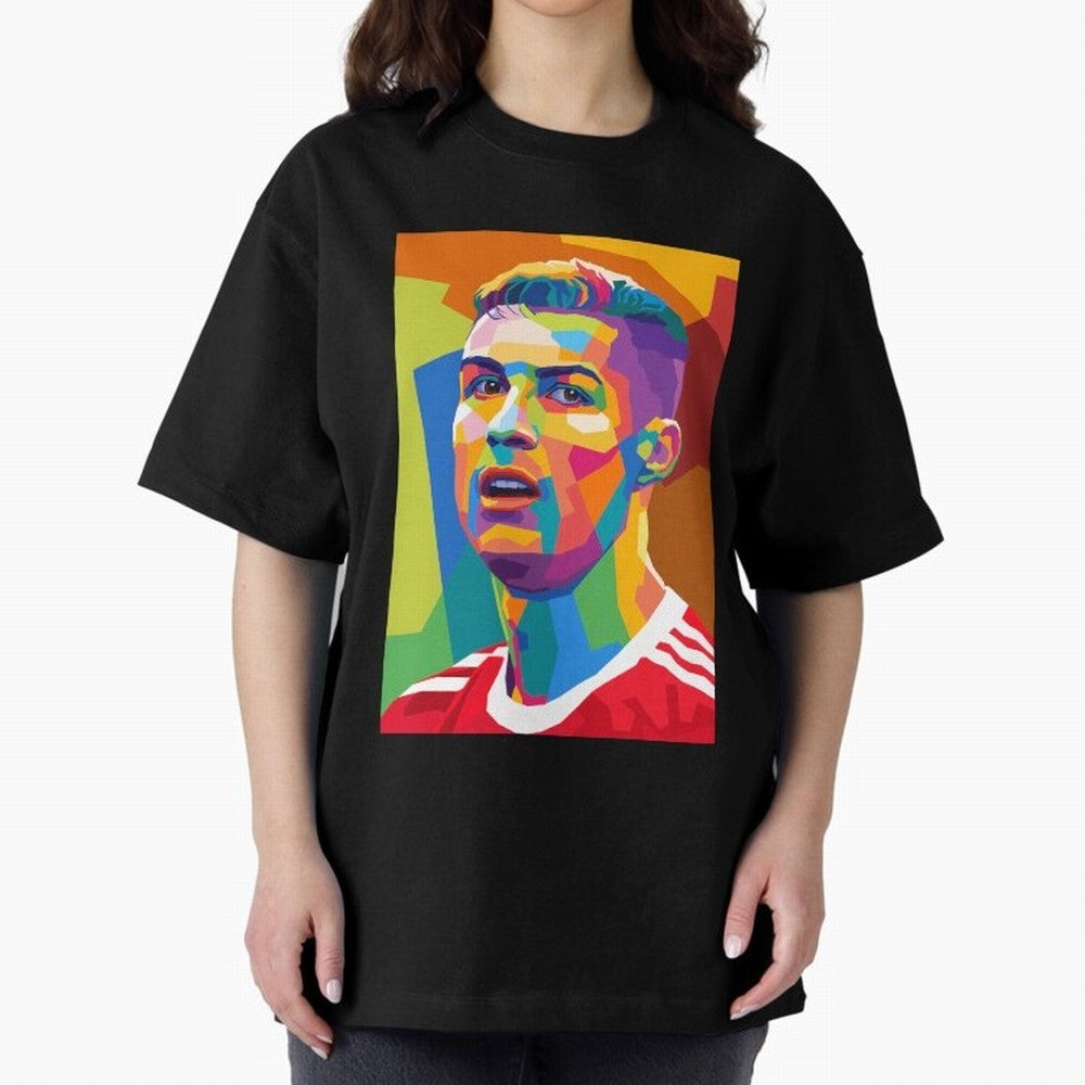 Cristiano Ronaldo Wpap Pop Art Oversized T-Shirt Carry the Dream of FIFA World Cup 2026 Spirit, Inspired by France, CR7, Football History, Final Match Energy, Crowd Noise and Once in a Lifetime Moments; Ideal for Fans Who Follow Messi, Cristiano