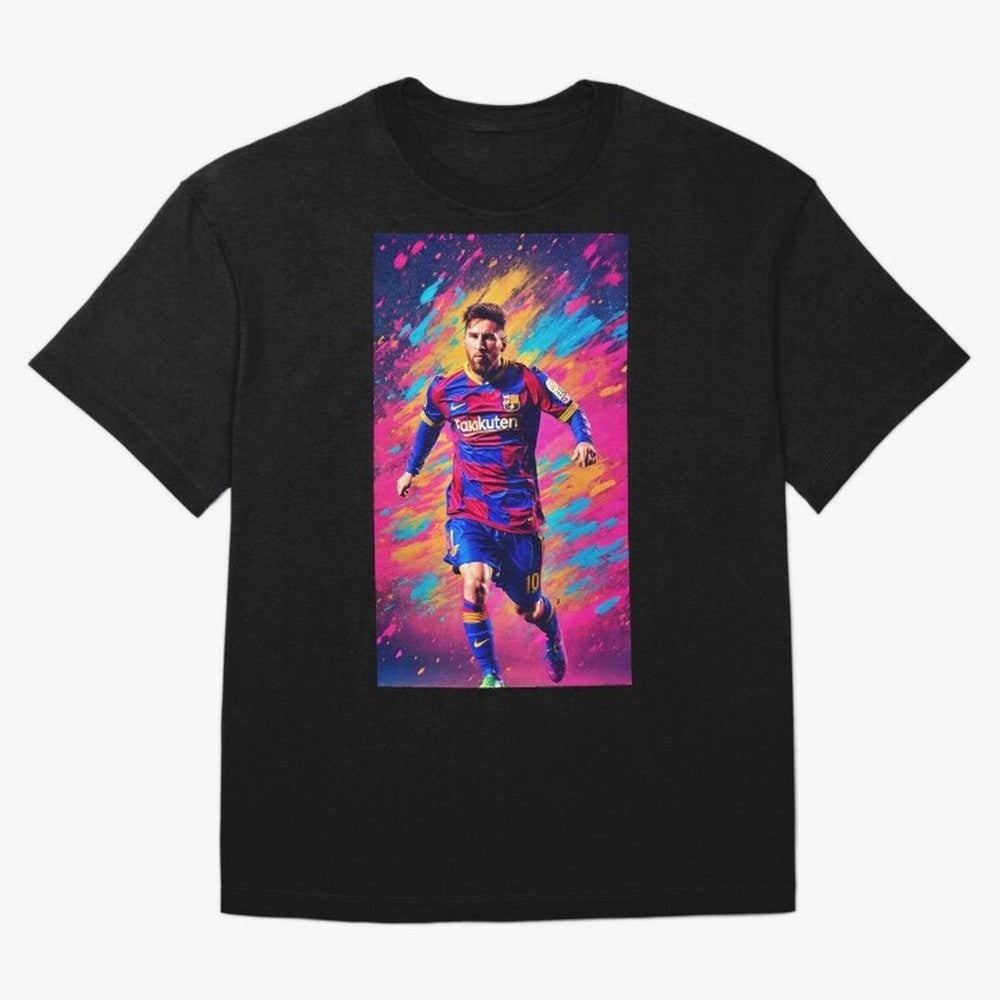 Lionel Messi Oversized T-Shirt Honor Football Greatness during FIFA World Cup 2026 Group Stage for Fans of Mbappe and England, Bringing Retro Football Energy, Iconic Rivalries, Trophy Chase Drama and Stadium Atmosphere; Made for Collectors Who