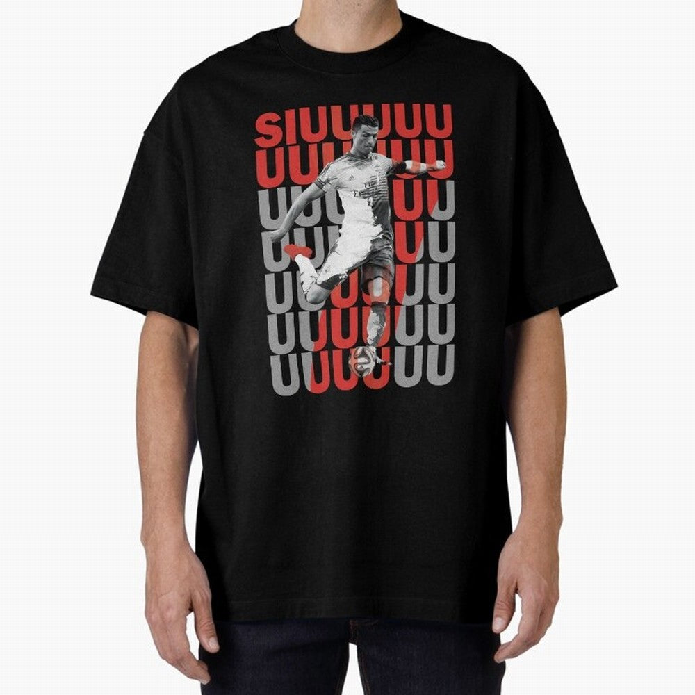 Siuuuuuu Cristiano Ronaldo Oversized T-Shirt Turn Football Passion into Global Football Passion for FIFA World Cup 2026 USA Canada Mexico, Centered on Messi, CR7 and Mbappe, Brazil, Classic Soccer Heritage, Championship Pressure, Fan Loyalty and
