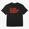 Cristiano Ronaldo - All I Want For Christmas Is Siuuuuuu Oversized T-Shirt Honor Champions and Dreams in Match Day Hype around FIFA World Cup 2026 Group Stage, Haaland, Spain, Retro Football Energy, Iconic Rivalries, Trophy Chase Drama and Stadium