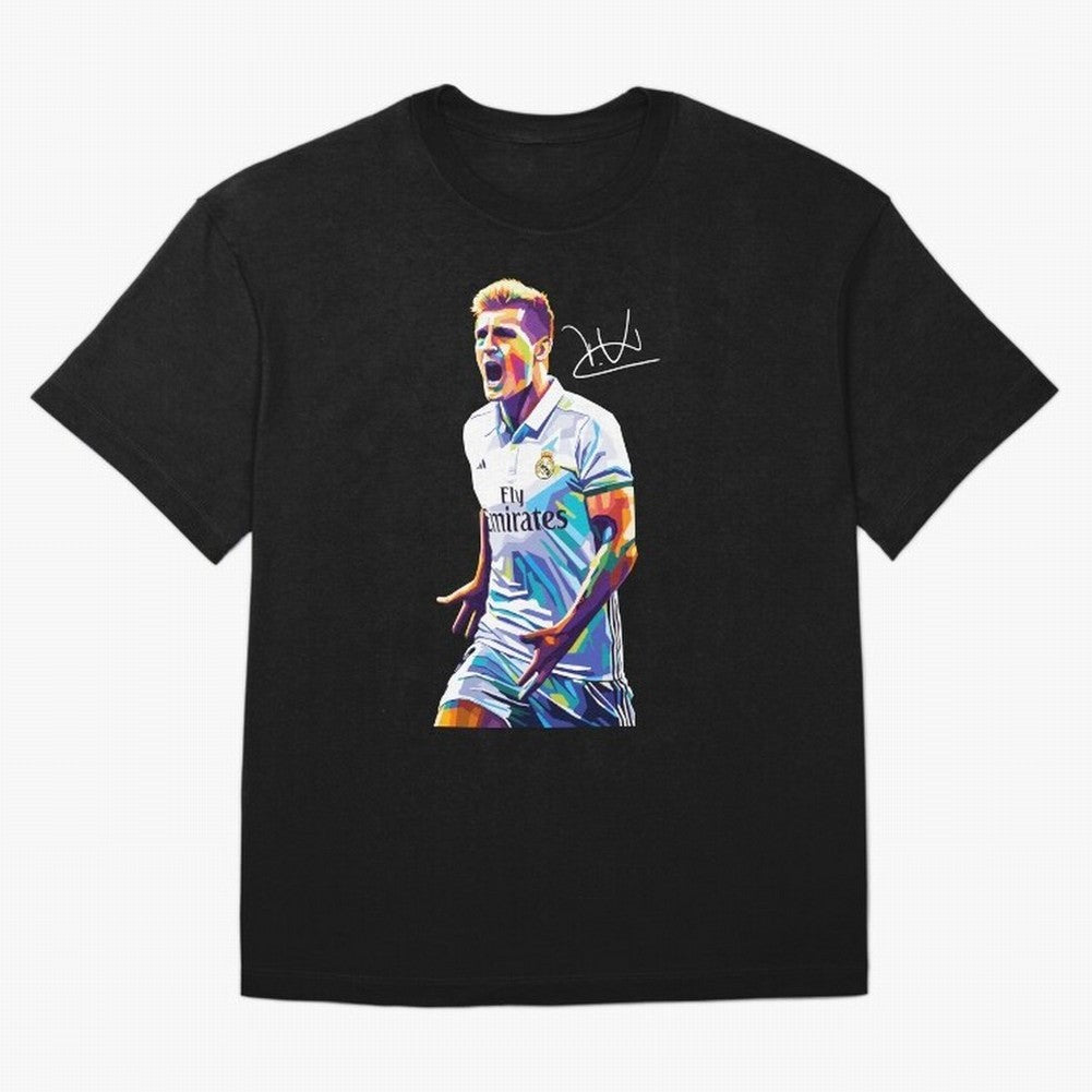 Kroos Footballer Wpap Art Oversized T-Shirt Keep the Legacy of the FIFA World Cup 2026 USA Canada Mexico Journey through Neymar, Haaland and Cristiano Ronaldo Highlights, Netherlands Pride, Championship Spirit, Famous Goals, Roaring Crowds and