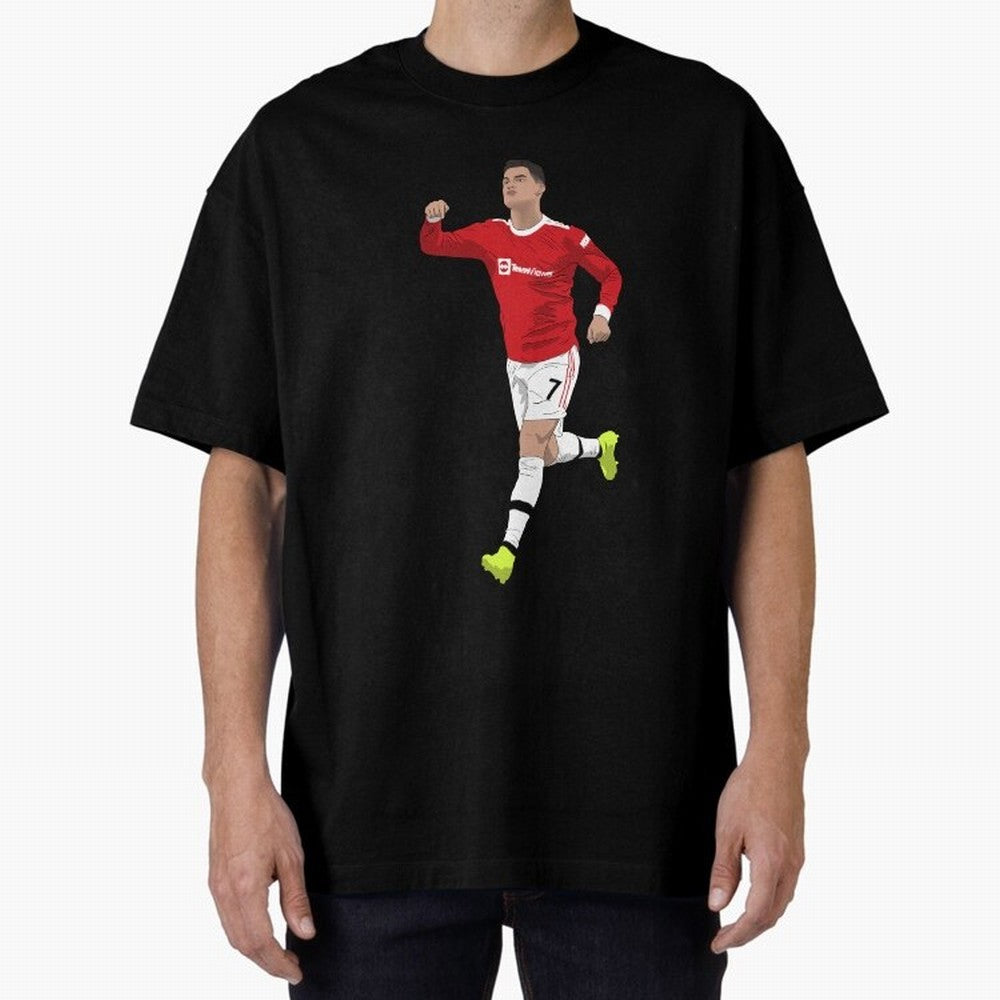 Cristiano Ronaldo Right Here Goal Celebration Oversized T-Shirt Celebrate Every Goal in FIFA World Cup 2026 Spirit, Driven by Argentina and Brazil, Cristiano Ronaldo, Champion Mindset, Group Stage Buzz, Knockout Tension and Passionate Fan Culture;