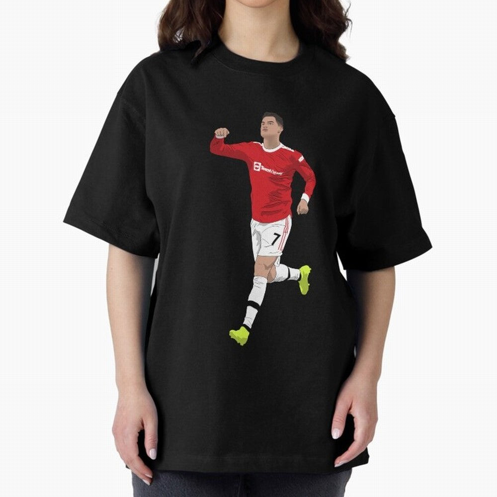 Cristiano Ronaldo Right Here Goal Celebration Oversized T-Shirt Celebrate Every Goal in FIFA World Cup 2026 Spirit, Driven by Argentina and Brazil, Cristiano Ronaldo, Champion Mindset, Group Stage Buzz, Knockout Tension and Passionate Fan Culture;