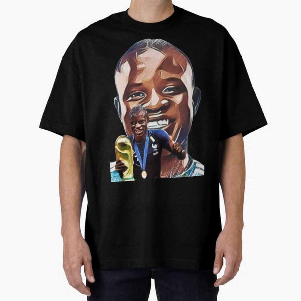 N'golo Kante Oversized T-Shirt Represent Global Football Passion for FIFA World Cup 2026, Highlighting Haaland and Mbappe, Brazil, Portugal and Argentina, Goal Celebration Energy, Supporter Heritage, Football Icons and Worldwide Tournament Joy;