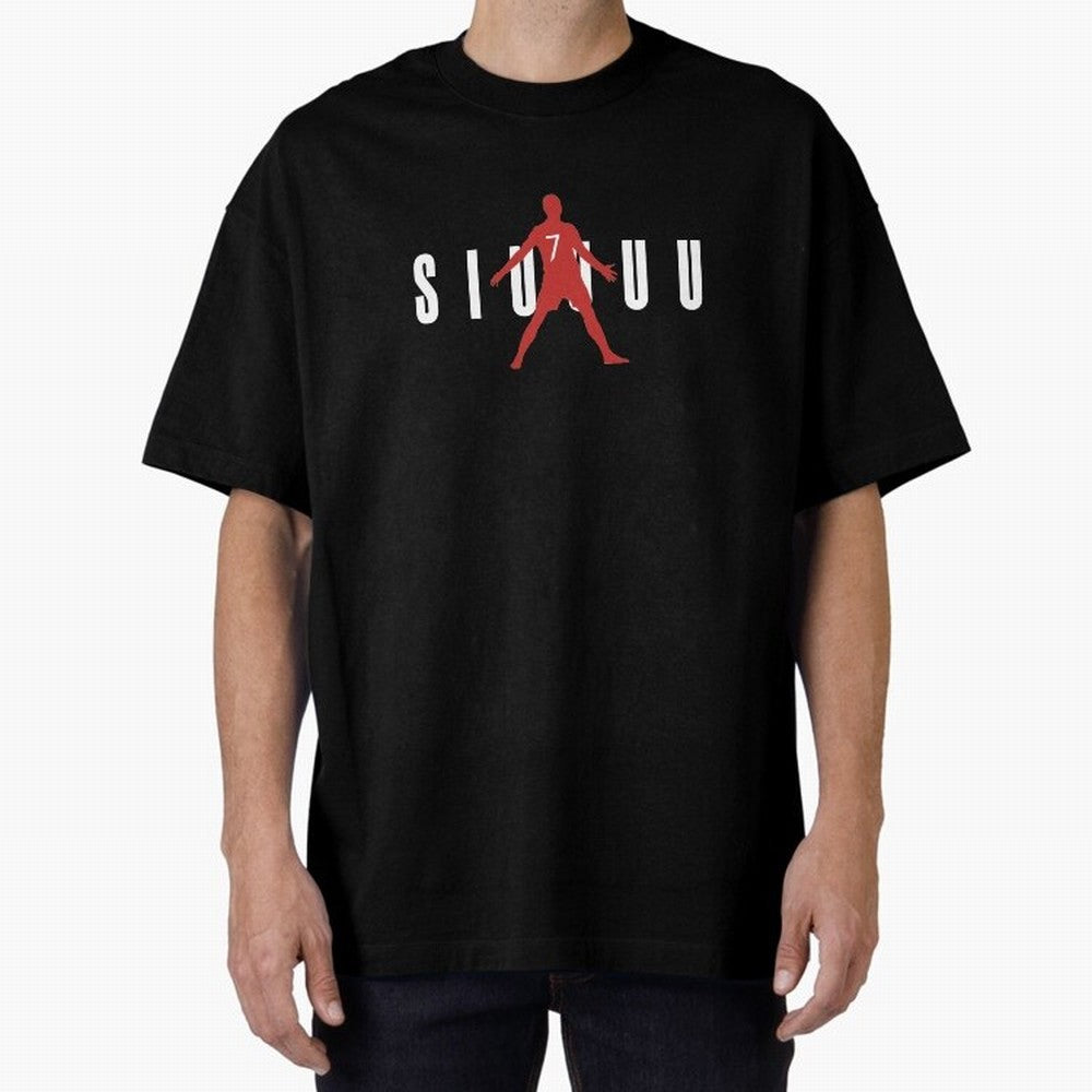 Cristiano Ronaldo Manchester United Siuuuu Oversized T-Shirt Celebrate Soccer Greatness during FIFA World Cup 2026 Celebrating Haaland and Mbappe, Brazil Energy, Vintage Soccer Flavor, Modern Football Stars, National Flags and Final Night Emotion;
