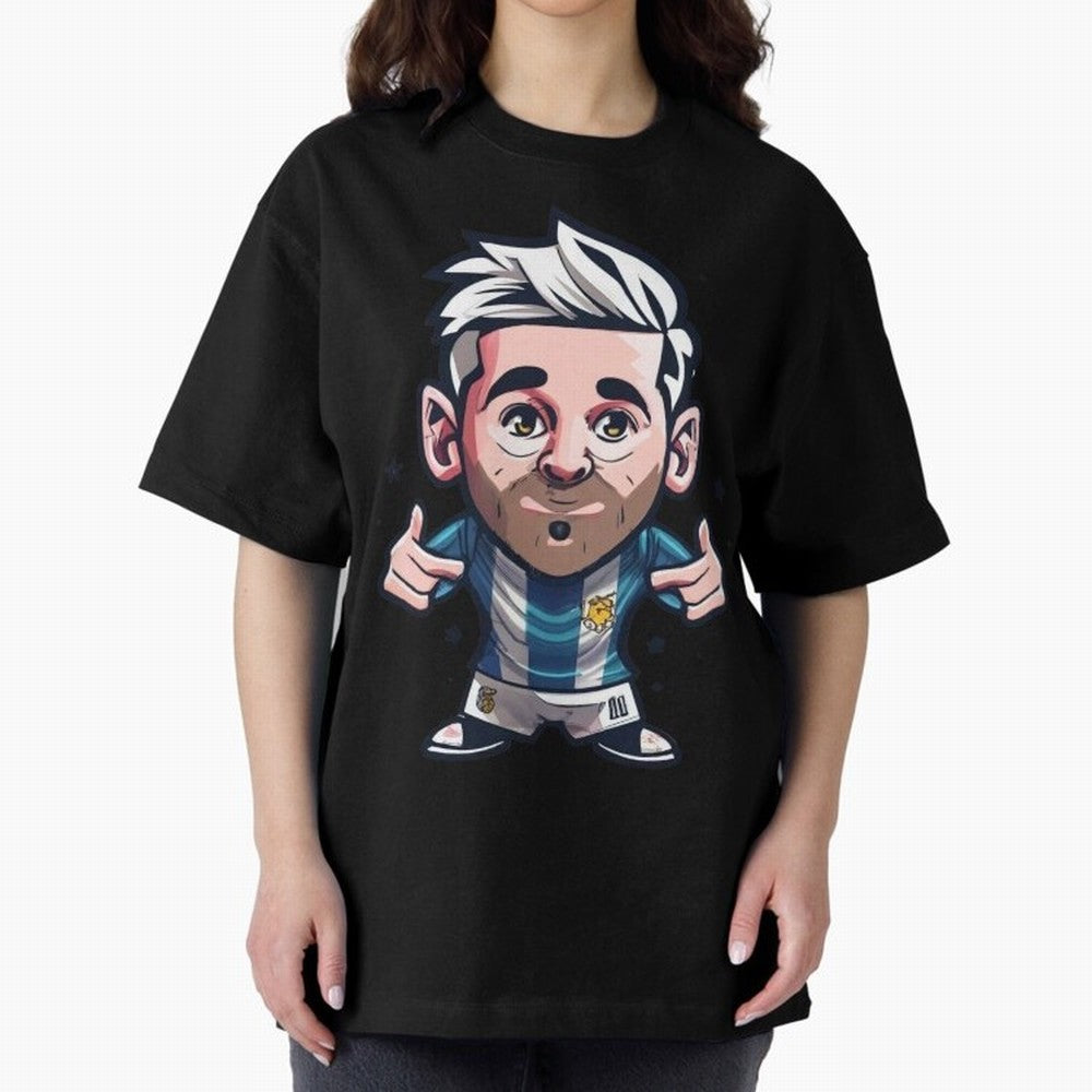 Lionel Messi Oversized T-Shirt Support Iconic Players in Match Day Hype around FIFA World Cup 2026 Group Stage, Cristiano Ronaldo, Spain, Football Passion, Legendary Performances, Festival Vibes and Supporter Community; Made for Collectors Who