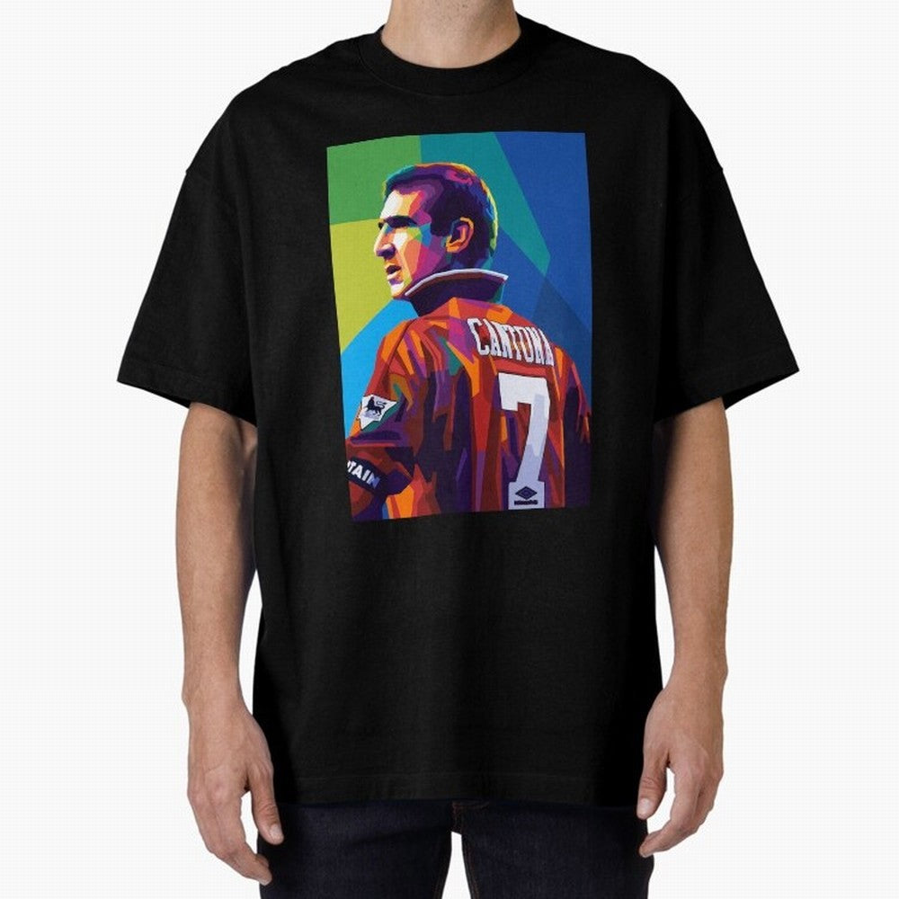 Cantona Man United 7 Pop Art Oversized T-Shirt Keep Football History Alive during FIFA World Cup 2026 Group Stage for Fans of Messi and Netherlands, Bringing Goal Celebration Energy, Supporter Heritage, Football Icons and Worldwide Tournament Joy;