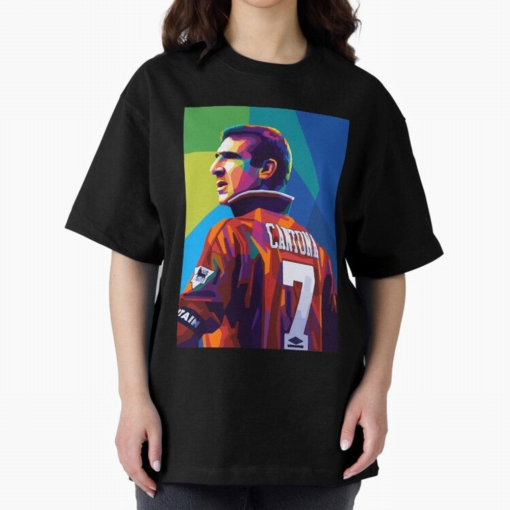 Cantona Man United 7 Pop Art Oversized T-Shirt Keep Football History Alive during FIFA World Cup 2026 Group Stage for Fans of Messi and Netherlands, Bringing Goal Celebration Energy, Supporter Heritage, Football Icons and Worldwide Tournament Joy;