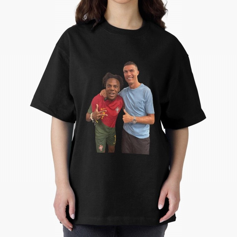 ISHOWSPEED MET RONALDO Oversized T-Shirt Join the Global Buzz around FIFA World Cup 2026 USA Canada Mexico for Fans of Cristiano Ronaldo, Haaland and CR7 and Germany, Bringing Football Festival Excitement, Trophy Ambitions, Country Rivalries and