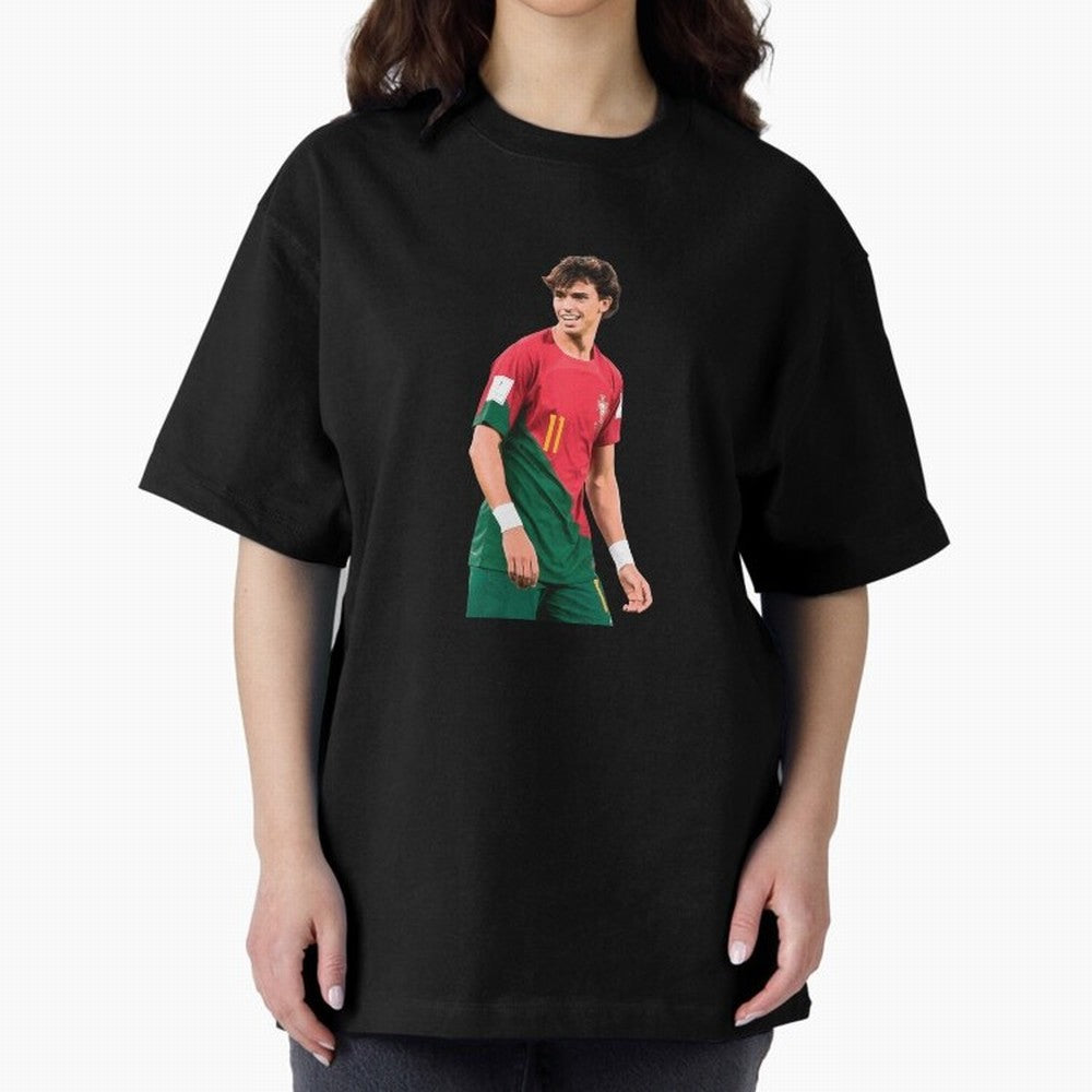 Joao Felix Oversized T-Shirt Carry FIFA World Cup 2026 Group Stage Highlighting Cristiano Ronaldo, Haaland and CR7, England, France and Netherlands Energy, Retro Football Energy, Iconic Rivalries, Trophy Chase Drama and Stadium Atmosphere; Made for