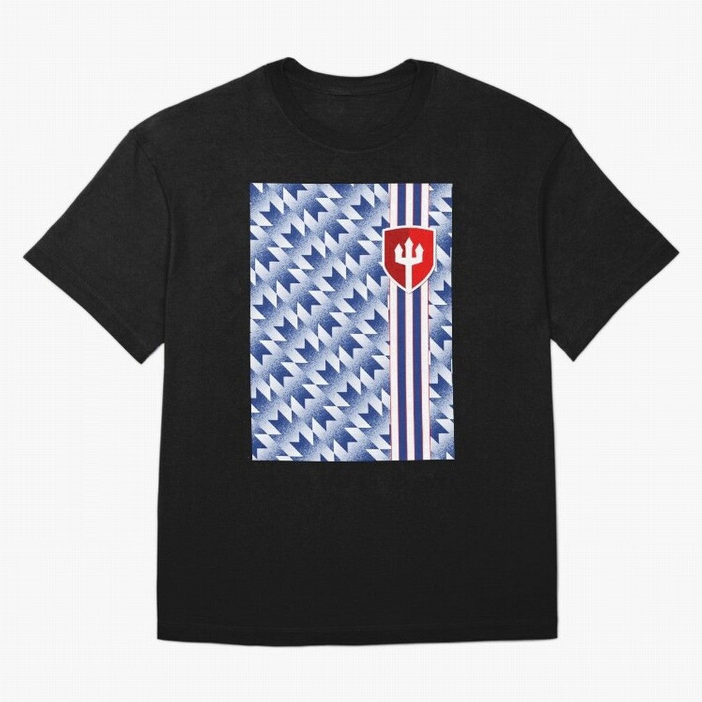 Manchester United 94 Away Jersey Pattern Oversized T-Shirt Show Love for Legendary Goals in Global Football Passion for FIFA World Cup 2026 USA Canada Mexico, Connected to CR7, Argentina, France and Brazil, Global Supporter Spirit, Legendary Goals,