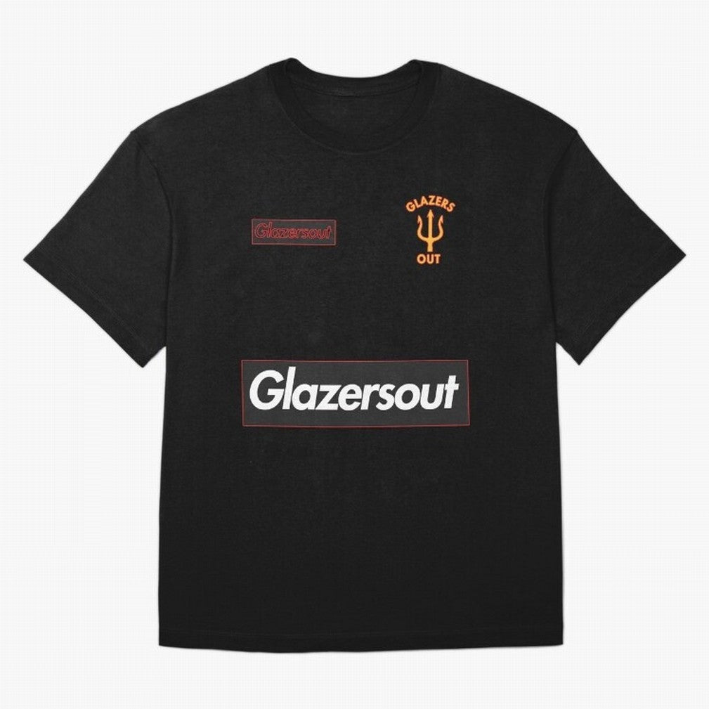 GlazersOut Red Manchester Kit V-Neck Oversized T-Shirt Celebrate the Magic of FIFA World Cup 2026 Spirit, Capturing Brazil, Mbappe, Championship Spirit, Famous Goals, Roaring Crowds and International Football Unity; Ideal for Passionate Fans Who