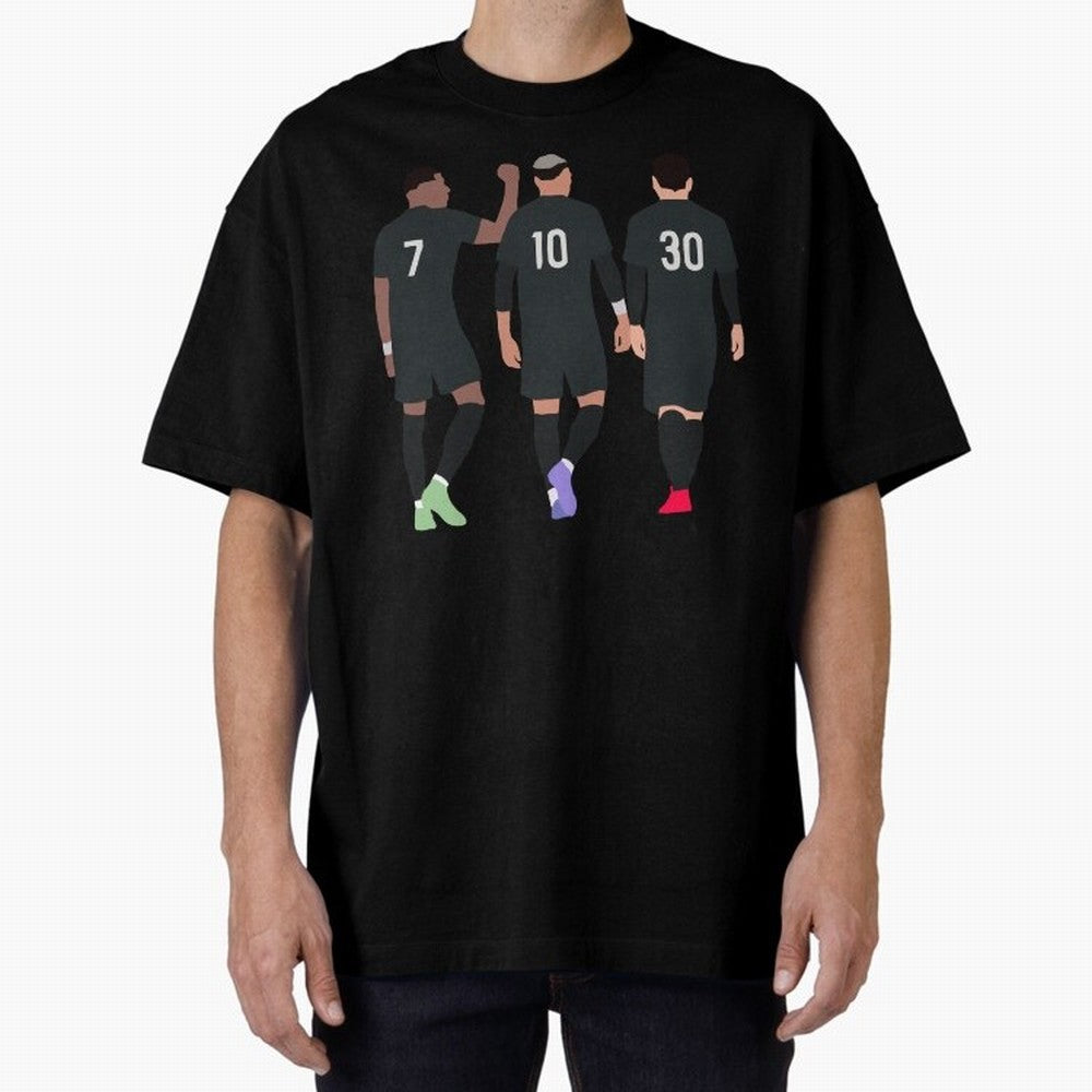 Messi Neymar France Football Players Trio Mmn #y79 Oversized T-Shirt Celebrate the Stars of FIFA World Cup 2026 USA Canada Mexico for Fans of Neymar and Argentina, France and Brazil, Bringing Stadium Chants, National Pride, Trophy Dreams and