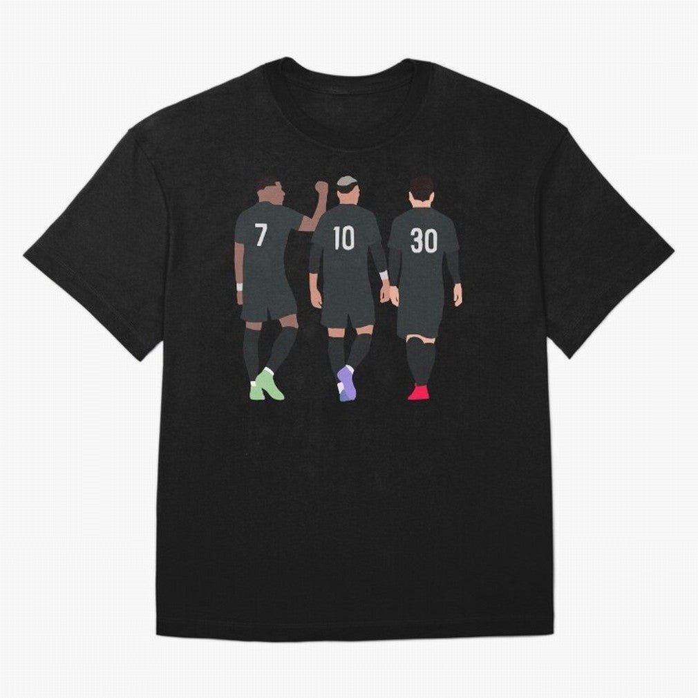 Messi Neymar France Football Players Trio Mmn #y79 Oversized T-Shirt Celebrate the Stars of FIFA World Cup 2026 USA Canada Mexico for Fans of Neymar and Argentina, France and Brazil, Bringing Stadium Chants, National Pride, Trophy Dreams and