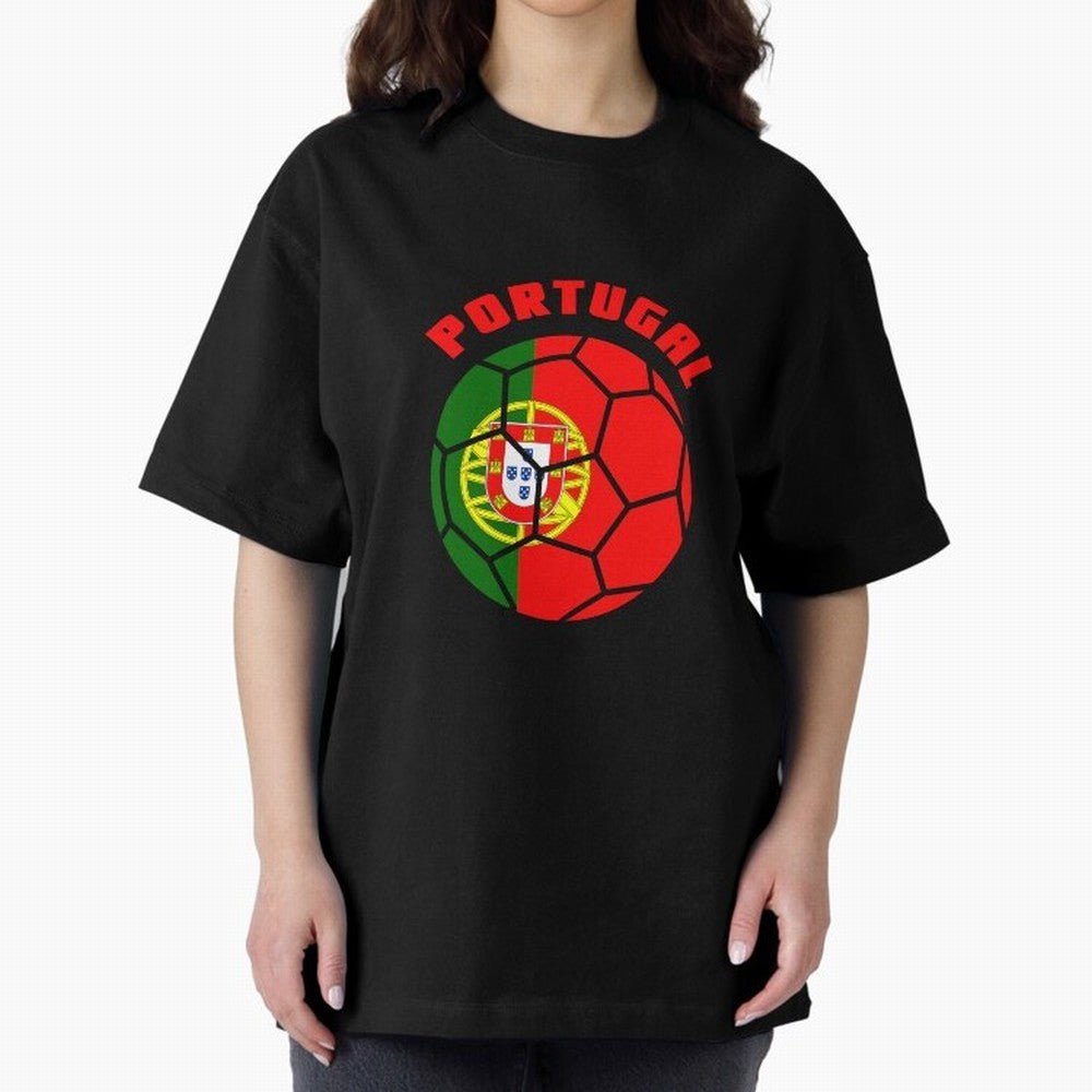 Portugal Football Soccer Ball Oversized T-Shirt Celebrate Unforgettable Nights in Match Day Hype around FIFA World Cup 2026 USA Canada Mexico, Cristiano Ronaldo, France and Portugal, Football History, Final Match Energy, Crowd Noise and Once in a