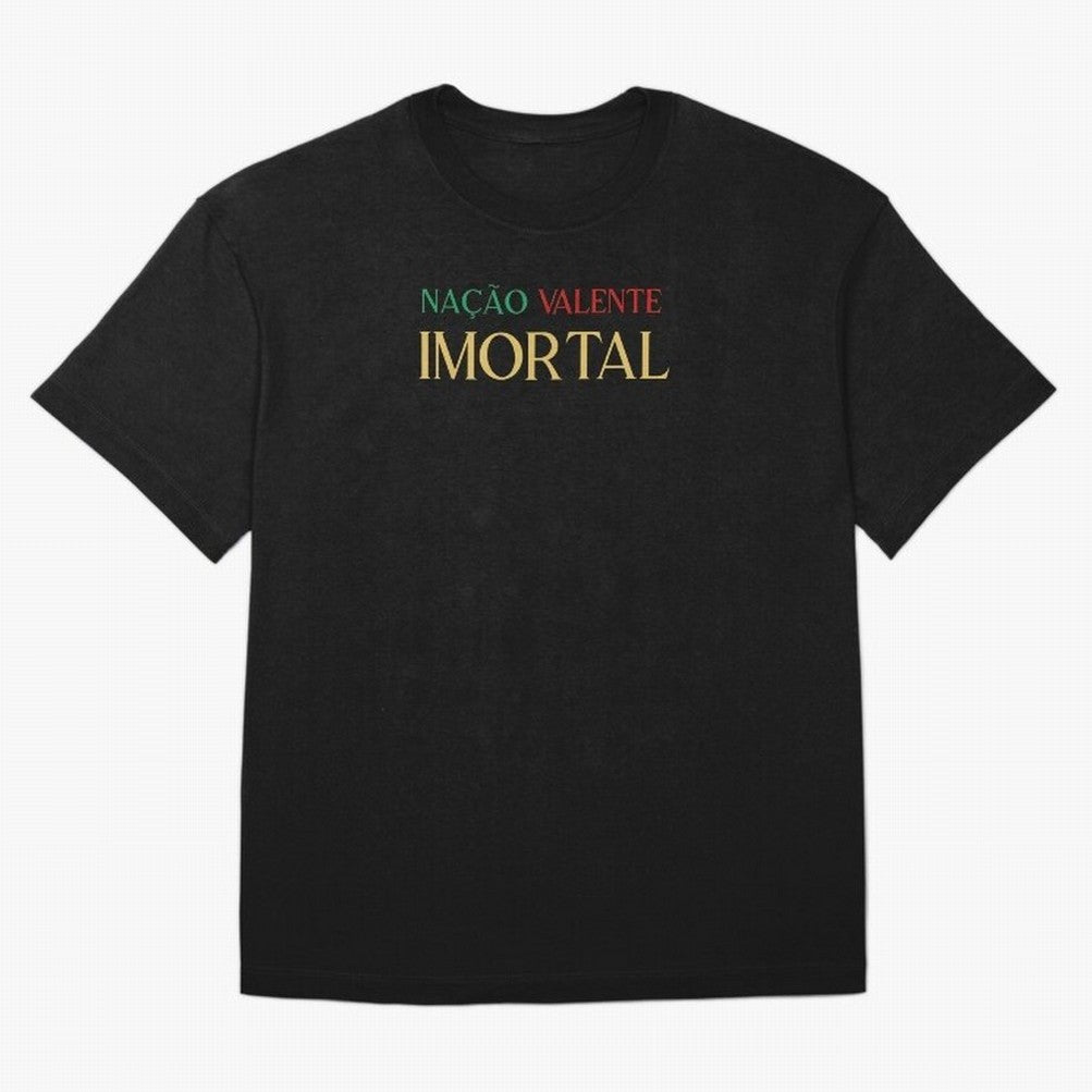 Na??o Valente Imortal Portugal Tuga Oversized T-Shirt Celebrate Supporters United by Global Football Passion for FIFA World Cup 2026 USA Canada Mexico, Filled with Mbappe, Germany, Worldwide Fan Energy, Dramatic Goals, Stadium Lights and