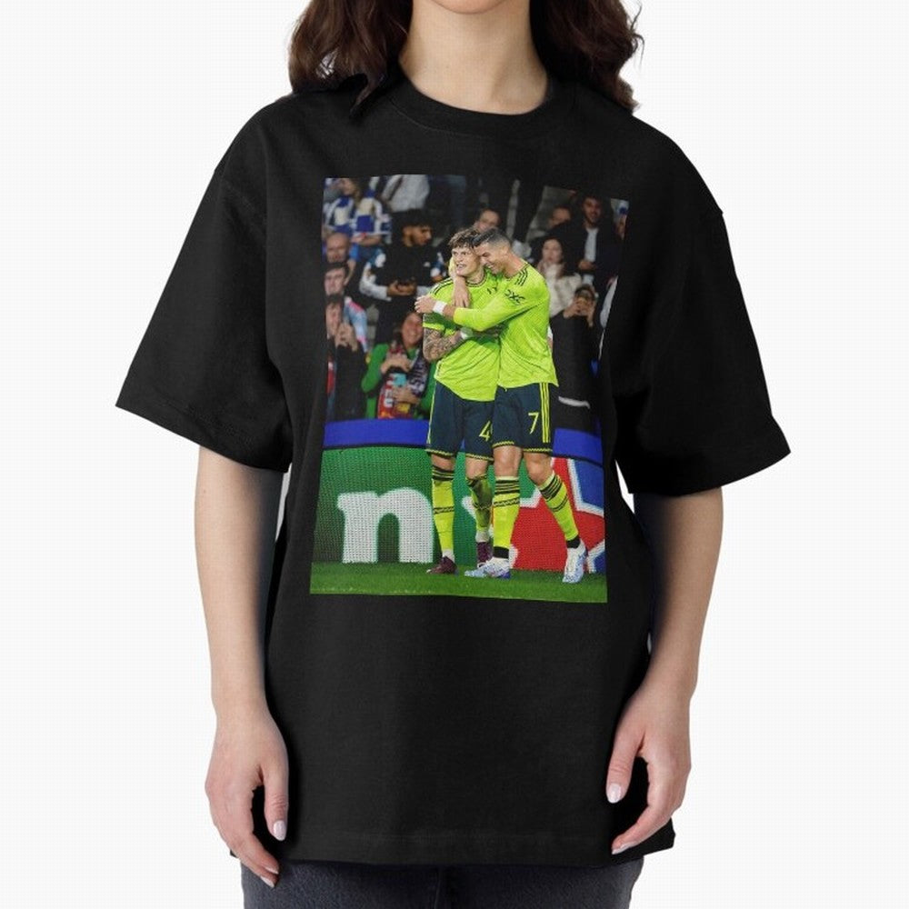 Cristiano Ronaldo And Garnacho ,Ronaldo Gifts,Ronaldo Cover,Ronaldo Prints Oversized T-Shirt Follow Global Football Passion for FIFA World Cup 2026, Made for CR7 and Messi, England and Germany, Tournament Hype, Historic Matchups, Family Viewing