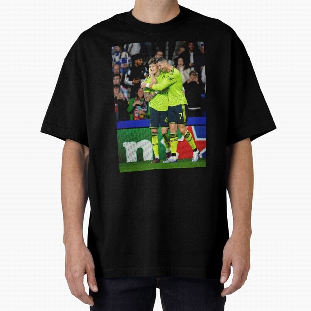 Cristiano Ronaldo And Garnacho ,Ronaldo Gifts,Ronaldo Cover,Ronaldo Prints Oversized T-Shirt Follow Global Football Passion for FIFA World Cup 2026, Made for CR7 and Messi, England and Germany, Tournament Hype, Historic Matchups, Family Viewing