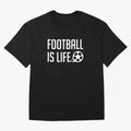 Football Is Life (Blue BG) Oversized T-Shirt Make Your Look Match FIFA World Cup 2026 USA Canada Mexico Celebrating Cristiano Ronaldo, England, France and Netherlands Energy, Champion Mindset, Group Stage Buzz, Knockout Tension and Passionate Fan