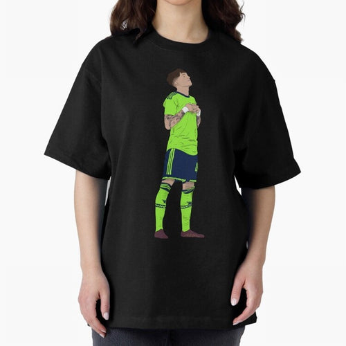 Alejandro Garnacho Ronaldo Peace Goal Celebration Oversized T-Shirt Relive Legendary Nights from FIFA World Cup 2026 USA Canada Mexico Connected to CR7 and Messi, Argentina Energy, Worldwide Fan Energy, Dramatic Goals, Stadium Lights and