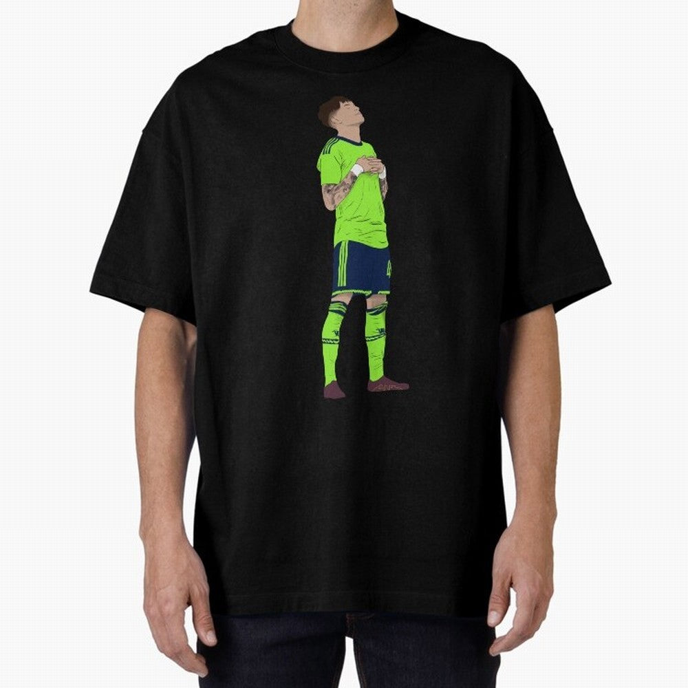 Alejandro Garnacho Ronaldo Peace Goal Celebration Oversized T-Shirt Relive Legendary Nights from FIFA World Cup 2026 USA Canada Mexico Connected to CR7 and Messi, Argentina Energy, Worldwide Fan Energy, Dramatic Goals, Stadium Lights and