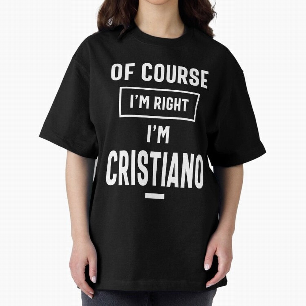 Cristiano Personalized Name Birthday Gift Oversized T-Shirt Keep the Match Day Mood of FIFA World Cup 2026 Group Stage Spirit, Celebrating England and Germany, Messi, Neymar and Mbappe, Supporter Pride, Iconic Celebrations, Legendary Names and