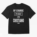 Cristiano Personalized Name Birthday Gift Oversized T-Shirt Keep the Match Day Mood of FIFA World Cup 2026 Group Stage Spirit, Celebrating England and Germany, Messi, Neymar and Mbappe, Supporter Pride, Iconic Celebrations, Legendary Names and