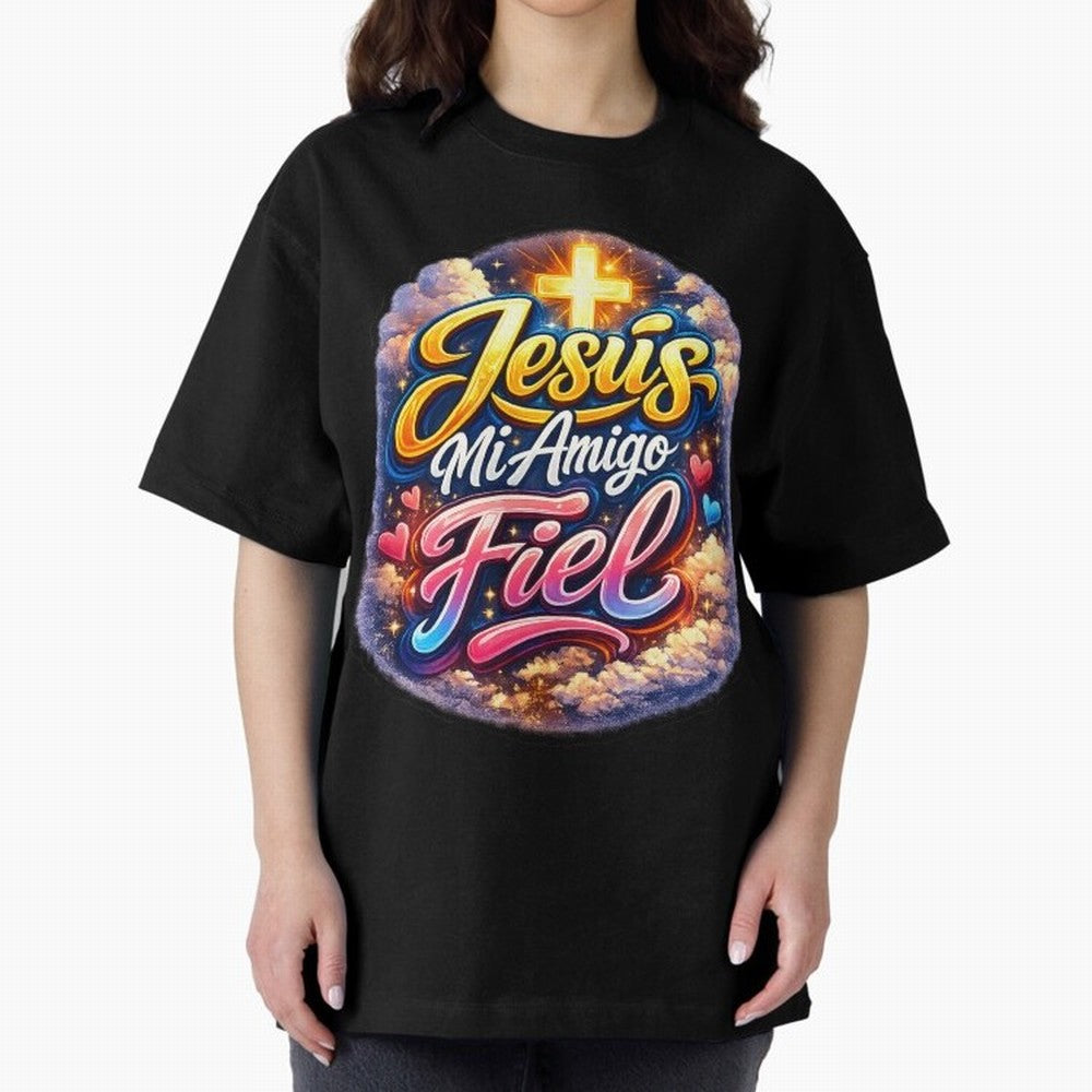 Jesus my faithful friend Oversized T-Shirt Celebrate the Stars of Match Day Hype around FIFA World Cup 2026 USA Canada Mexico, Neymar, Haaland and Cristiano Ronaldo, Brazil, Portugal and Argentina, Championship Spirit, Famous Goals, Roaring Crowds