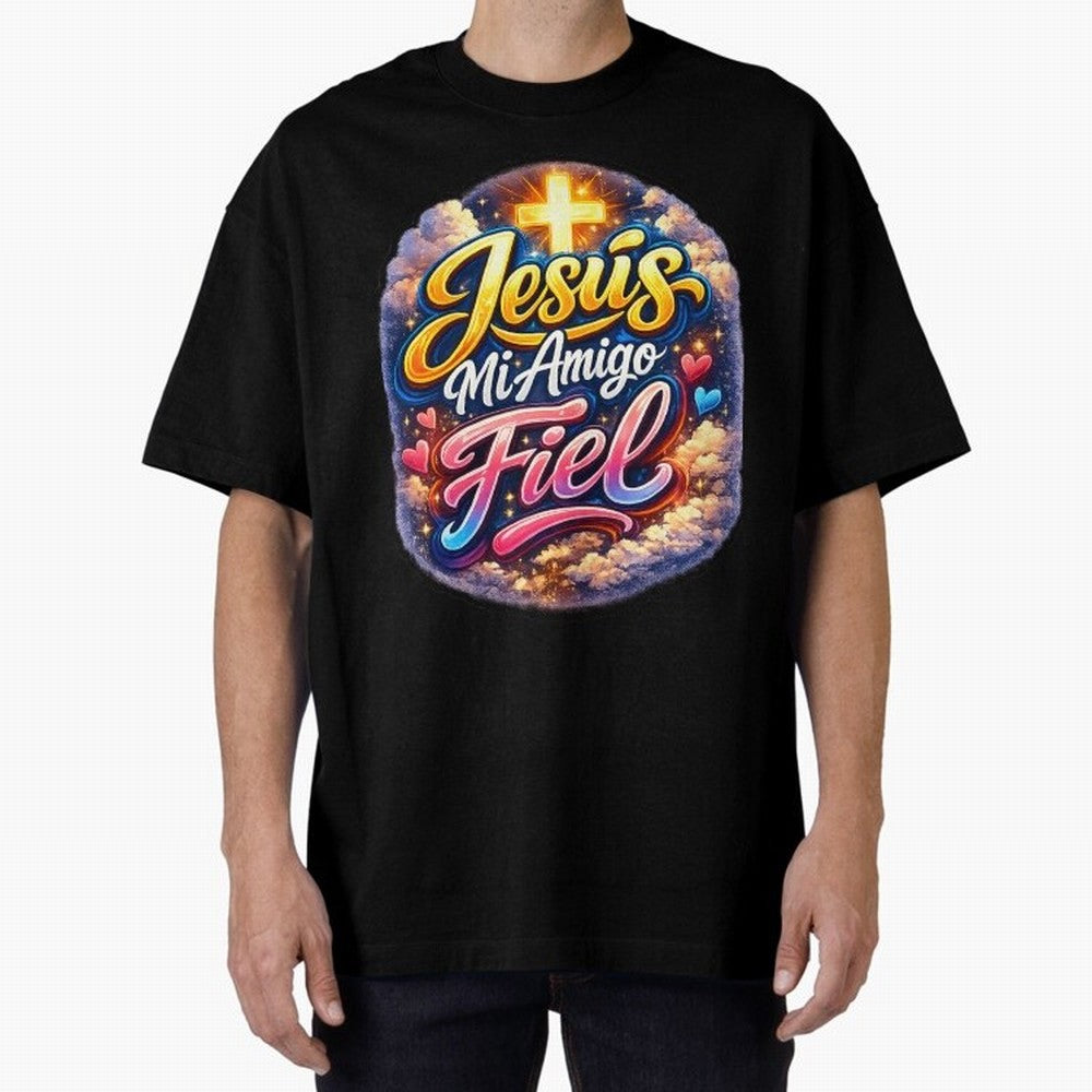 Jesus my faithful friend Oversized T-Shirt Celebrate the Stars of Match Day Hype around FIFA World Cup 2026 USA Canada Mexico, Neymar, Haaland and Cristiano Ronaldo, Brazil, Portugal and Argentina, Championship Spirit, Famous Goals, Roaring Crowds