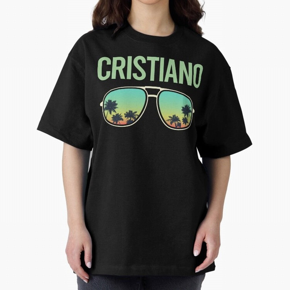 Cool Glasses Cristiano Oversized T-Shirt Fuel Your Fan Pride for FIFA World Cup 2026 for Fans of Messi, CR7 and Mbappe and England, Bringing Retro Football Energy, Iconic Rivalries, Trophy Chase Drama and Stadium Atmosphere; Ideal for Fans Who