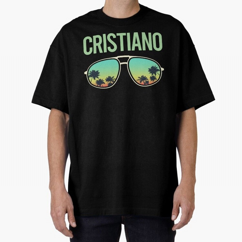 Cool Glasses Cristiano Oversized T-Shirt Fuel Your Fan Pride for FIFA World Cup 2026 for Fans of Messi, CR7 and Mbappe and England, Bringing Retro Football Energy, Iconic Rivalries, Trophy Chase Drama and Stadium Atmosphere; Ideal for Fans Who