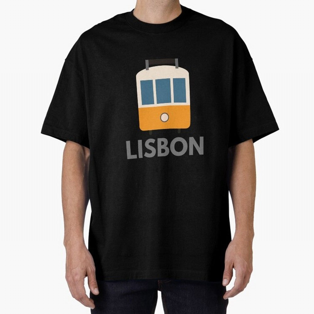 Lisboa Tram (Lisbon city, Portugal) Oversized T-Shirt Bring International Match Energy to Global Football Passion for FIFA World Cup 2026, Driven by Haaland and Mbappe, Brazil, Portugal and Argentina, Fan Favorite Moments, National Team Passion,