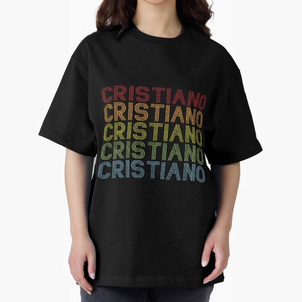 Cristiano Name T Shirt - Cristiano Vintage Retro Cristiano Name Gift Item Tee Oversized T-Shirt Experience the Global Stage of FIFA World Cup 2026 for Fans of Mbappe and Neymar and Portugal, Spain and Germany, Bringing Global Supporter Spirit,