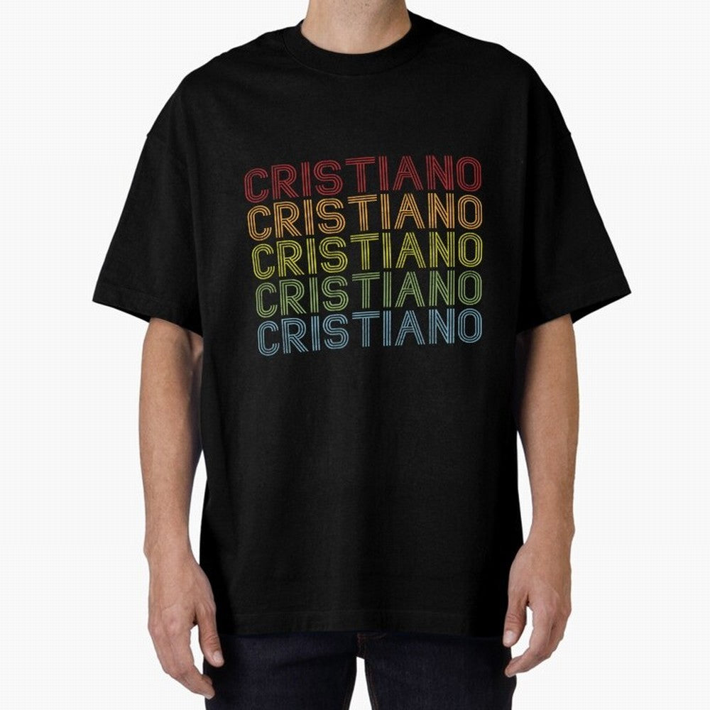 Cristiano Name T Shirt - Cristiano Vintage Retro Cristiano Name Gift Item Tee Oversized T-Shirt Experience the Global Stage of FIFA World Cup 2026 for Fans of Mbappe and Neymar and Portugal, Spain and Germany, Bringing Global Supporter Spirit,