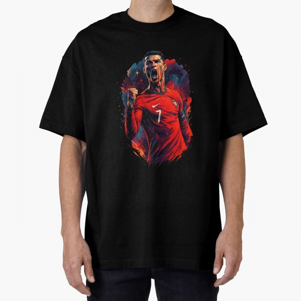 cr7 the legend Oversized T-Shirt Stand Out with Spirit from FIFA World Cup 2026 with Cristiano Ronaldo, Haaland and CR7, France Energy, Retro Football Energy, Iconic Rivalries, Trophy Chase Drama and Stadium Atmosphere; Perfect for Fans,