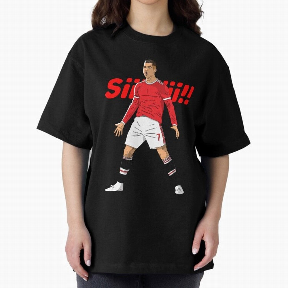CR7 Siiiii!, Cristiano Ronaldo's trademark goal celebration Oversized T-Shirt Live the Energy of FIFA World Cup 2026 Group Stage Made for Haaland, Argentina and Brazil Energy, Stadium Memories, Football Loyalty, International Chants and