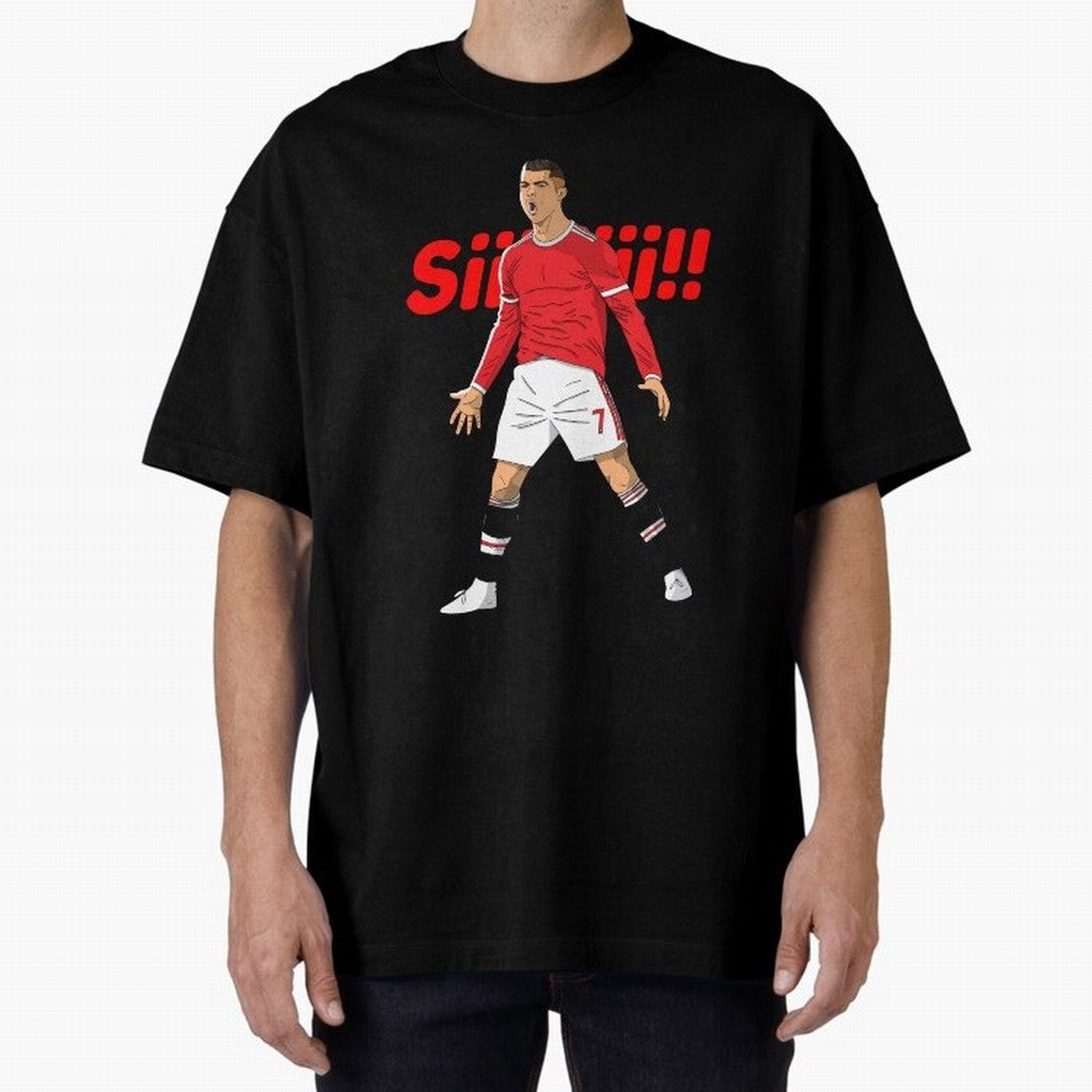 CR7 Siiiii!, Cristiano Ronaldo's trademark goal celebration Oversized T-Shirt Live the Energy of FIFA World Cup 2026 Group Stage Made for Haaland, Argentina and Brazil Energy, Stadium Memories, Football Loyalty, International Chants and