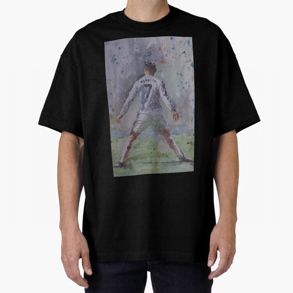 Cristiano Ronaldo - Portrait 2 Oversized T-Shirt Carry the Dream of Global Football Passion for FIFA World Cup 2026 Group Stage, with Haaland, Argentina, Championship Spirit, Famous Goals, Roaring Crowds and International Football Unity; Built for