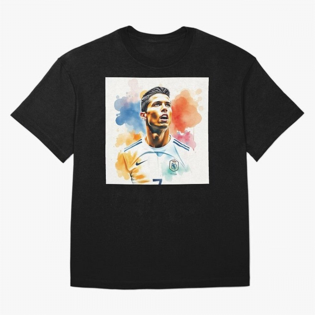 Cristiano Ronaldo Watercolor Panting Oversized T-Shirt Bring Bold Fan Energy to FIFA World Cup 2026 Celebrating Cristiano Ronaldo, Haaland and CR7, England Energy, Sports Nostalgia, International Competition, Famous Players and Unforgettable