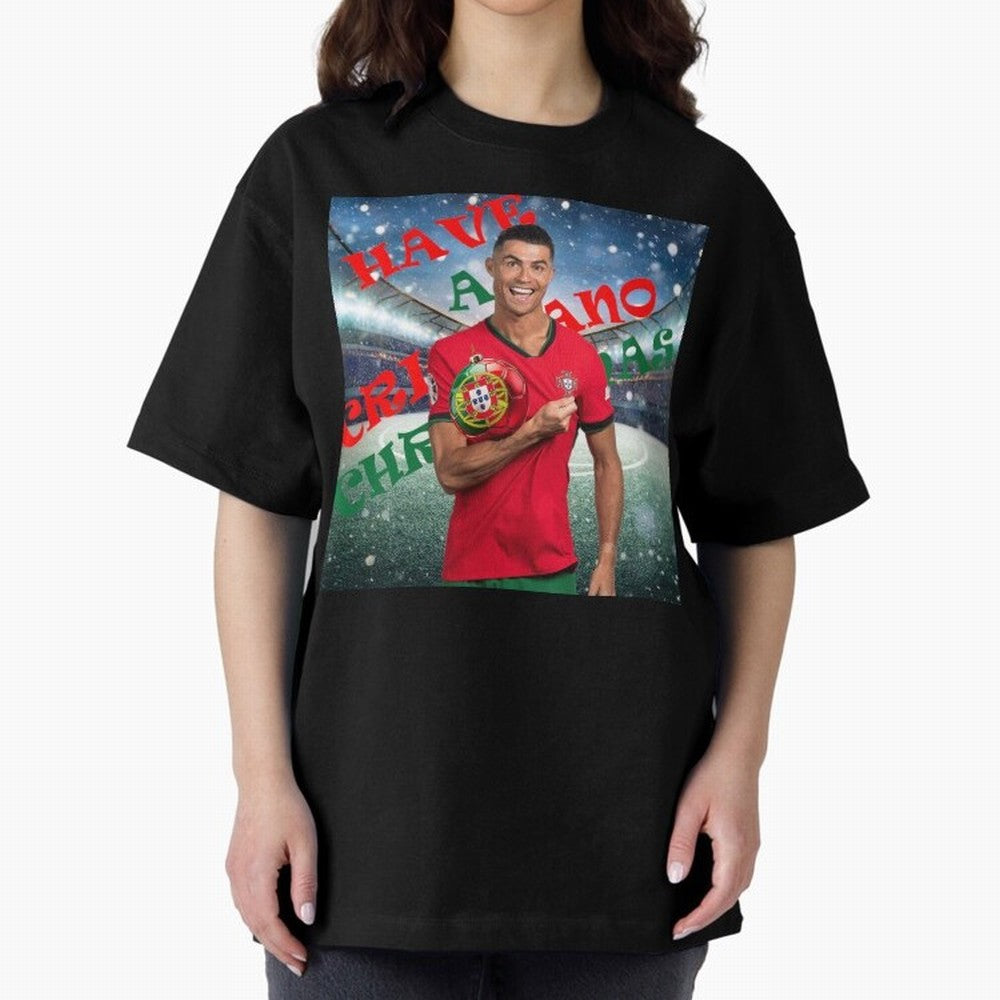 Have a Cristiano Christmas Oversized T-Shirt Join Supporters Worldwide for FIFA World Cup 2026 USA Canada Mexico Connected to Cristiano Ronaldo, Spain and Netherlands Energy, Football Festival Excitement, Trophy Ambitions, Country Rivalries and