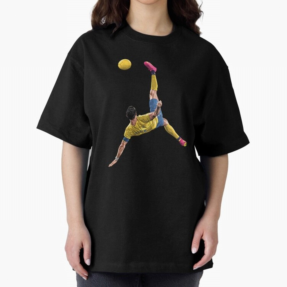 overheadkick bycyle shoot Oversized T-Shirt Follow FIFA World Cup 2026 Group Stage Spirit, Driven by Argentina, France and Brazil, Mbappe and Neymar, Champion Mindset, Group Stage Buzz, Knockout Tension and Passionate Fan Culture; Created for Match