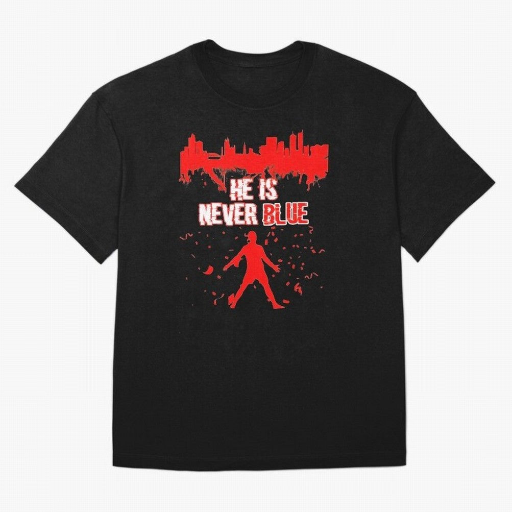 Cr7-Ronaldo-He Is Never Blue Manchester-Red Oversized T-Shirt Live the Energy of Match Day Hype around FIFA World Cup 2026 Group Stage, Messi, Neymar and Mbappe, England and Germany, Champion Mindset, Group Stage Buzz, Knockout Tension and