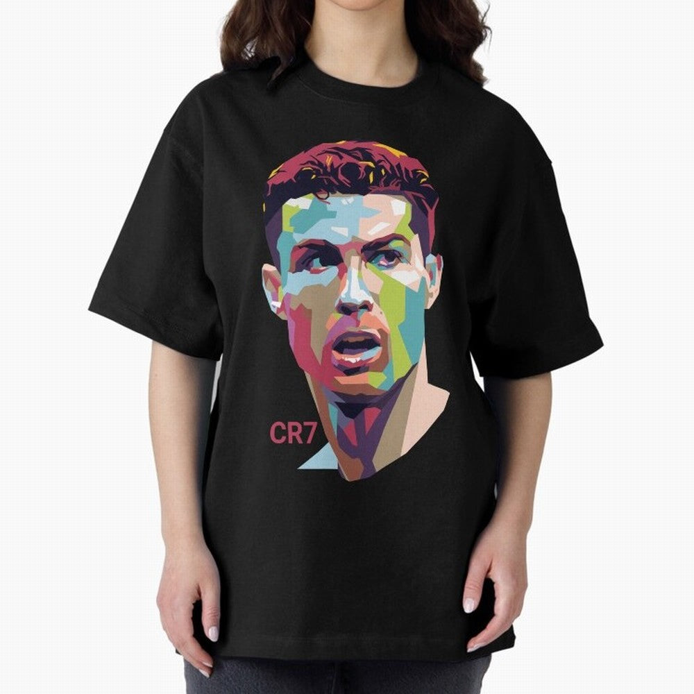 Cristiano Ronaldo Pop Art Portrait Oversized T-Shirt Enjoy FIFA World Cup 2026 Group Stage Spirit, Filled with Argentina and Brazil, Cristiano Ronaldo, Match Day Excitement, Supporter Culture, Golden Goals and Global Football Passion; Great for